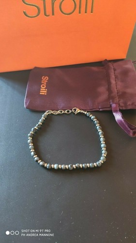 Bracciale acciaio pietre - bracciale,