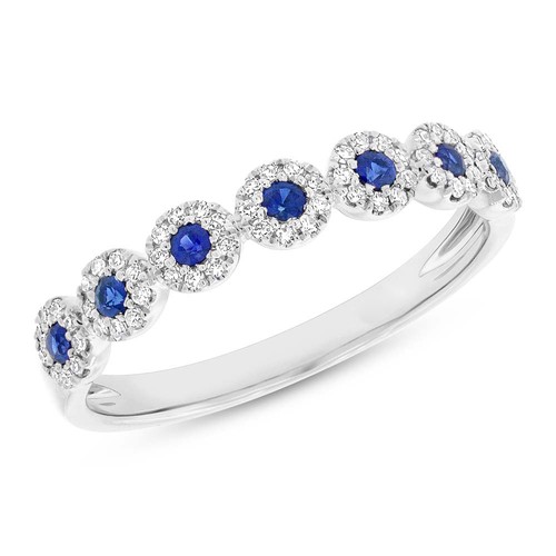 14k oro bianco blu - 14k, zaffiro