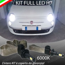 KIT FULL LED FIAT 500 CINQUECENTO LAMPADE LED H7 6000K XENON BIANCO NO AVARIA