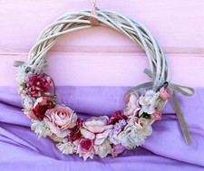 ghirlanda shabby fuoriporta Decorazione Floreale Welcome legno Peonie Fiori