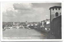 CARTOLINA DI VERONA ,L'ADIGE DA CASTELVECCHIO - PUBBLICITA' PASTICCHE RE SOLE