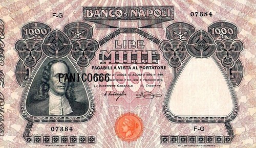 1000 lire banco napoli - lire, di