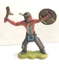 Soldatino cromoplasto Tipo Landi anni 60 Indiano con Tomahawk 
