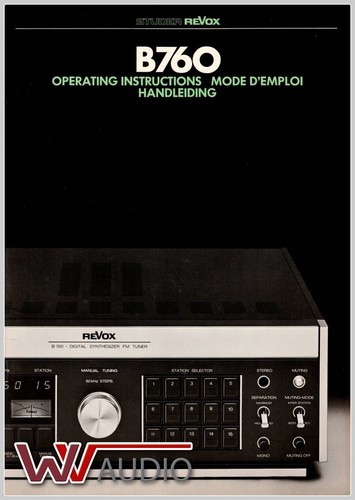 Studer revox b760 manuale - studer,