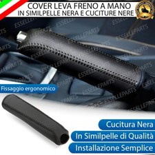 COVER LEVA FRENO A MANO IN SIMILPELLE NERA E CUCITURE NERE PER AUDI A4 B7