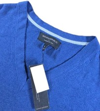 Maglione Banana Republic uomo premium scollo a V lusso filato, taglia XL BLU nuovo con etichette