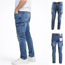 Jeans Cargo Uomo Pantalone con