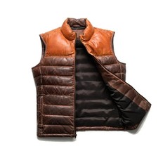 Gilet imbottito in pelle