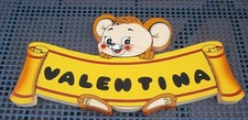 TARGA personalizzata in LEGNO con nome "VALENTINA", firmata BARTOLUCCI
