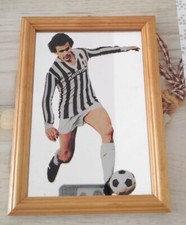 MICHEL PLATINI - QUADRO SPECCHIO - JUVENTUS - ANNI'80 - 16x12cm
