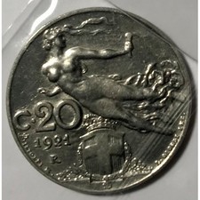 20 Centesimi Libertà Librata 1921 SPL Vecchio tipo: Donna