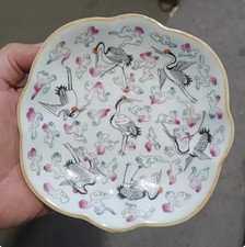 Piatto gru porcellana rosa