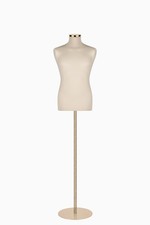 Busto uomo sartoriale manichino maschile ecrù oro tonda