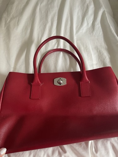 Furla red satchel top - red, handle