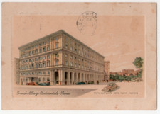 A4 CARTOLINA ROMA GRANDE ALBERGO CONTINENTALE ROMA VIAGGIATA 1953
