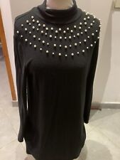 ZARA ?ABITO NERO CON PERLE  TG M ????☃️☃️