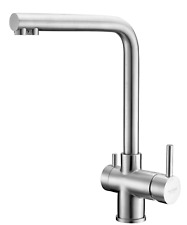 Porta E Bini FRIDA rubinetto lavandino cucina a tre vie acciaio inox spazzolato