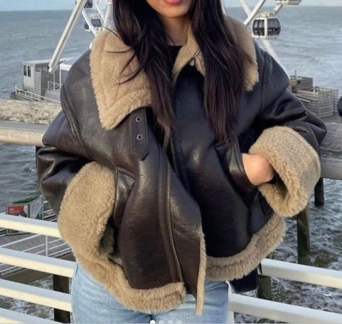 Zara giacca biker double face - giacca,