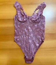 Pielle Intimo Donna Lingerie Body Taglia 4 Pizzo Floreale Viola Chic Cute Retro