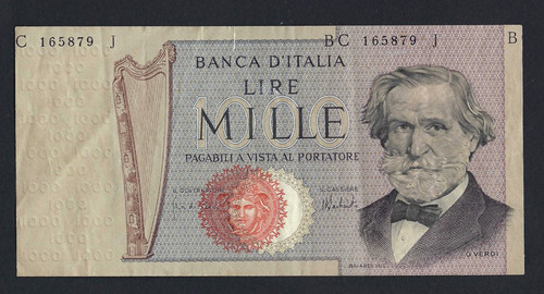 1000 lire verdi errore di - lire, g.verdi