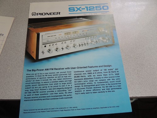 Pioneer 1250 brochure - pioneer, sx-1250