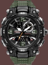 Crono da polso Doppio Display Smael verde militare