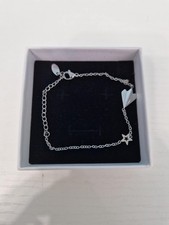 Braccialetto Cavigliera In Acciaio Catena Stella Color Argento Bigiotteria