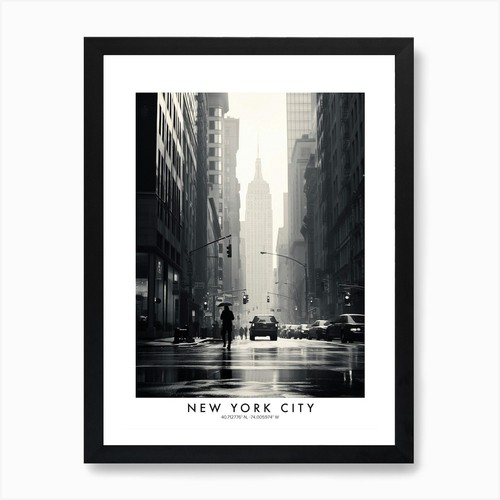Poster new york city nero - new, city,