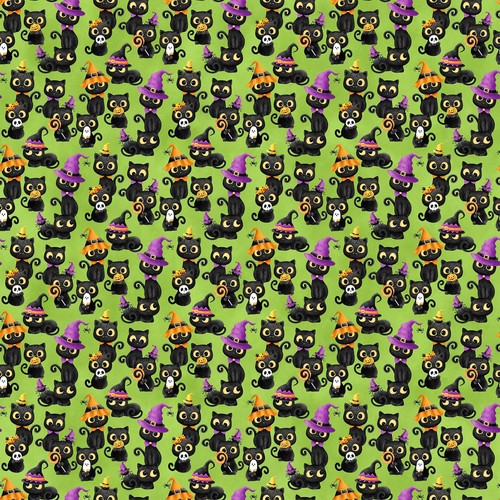 Tessuto halloween kitty - tessuto, |