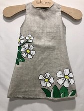 Vestito bimba puro lino grigio