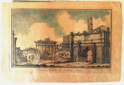 Incisione acquaforte veduta - incisione,