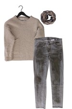 Completo moda donna taglia M con maglione taglia M e panno