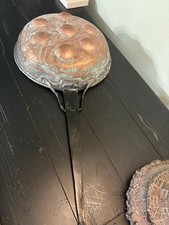 Pentola padella vintage molto grande in rame per uova ottone decorazione cucina 