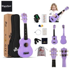 Ukulele Soprano Starter Kit per tutte le età - Viola, leggero e portatile