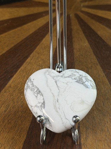 Howlite cuore cristallo 75 - howlite, cristallo,