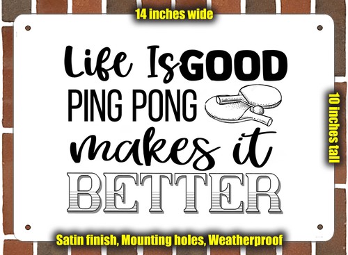 Insegna metallo ping pong - insegna,