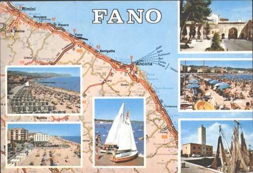 Fano italy multi view postcard - fano,