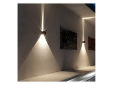 Applique doppio BIANCO cubo led 10W luce regolabile IP65 faretto a muro parete