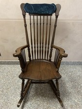 Sedia a Dondolo Legno Massello Vintage Prima Metà 900