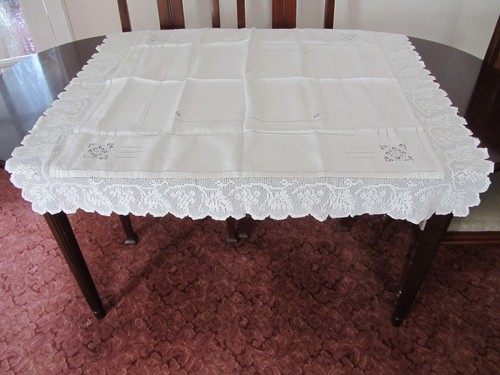 Vintage antique white linen - white,
