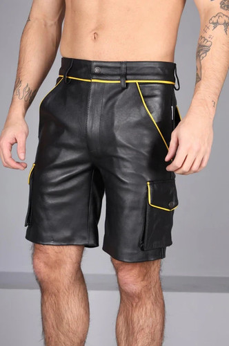 Pantaloncini cargo vera pelle