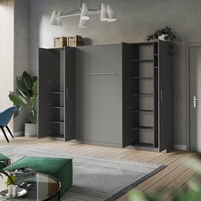 SMARTBett set pensile con letto sospeso standard 140x200 verticale + 2x80 armadi