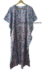 Abito in caftano boho blu con