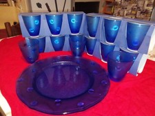 Set 15 bicchieri vetro blu e