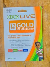 Vintage Xbox Live Gold Game Pass Core 12 mesi scheda abbonamento Microsoft Xbox