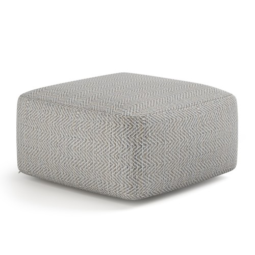 Nate square pouf patterned - -,