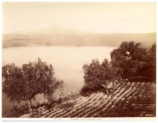 Albano Laziale Rome Panorama with lake Original albumen photo Alinari 1900 L668