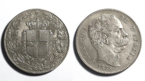 Riproduzione 5 lire 1878 - riproduzione, !!!