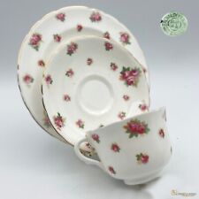 Trio da tè the antico Inglese in Porcellana Royal Doulton + Piattino dolce rose