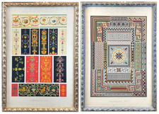 Owen Jones  2 litografie antiche con ornamenti di Pompeiani quadri arredamento